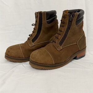 HORZE Blake Kid’s Unisex Brown Leather Front Equestrian Boot Size Euro 28 US 11